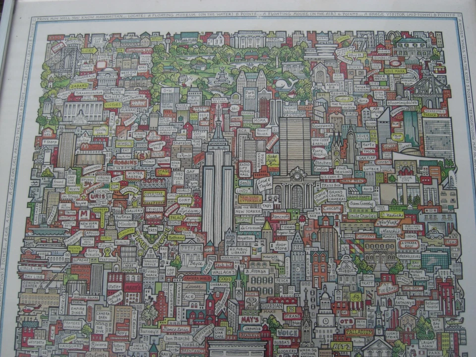 Vintage 1978 MANHATTAN!! Poster by Tony Graham Mounted Original 16 x 20 - Image 3 of 4