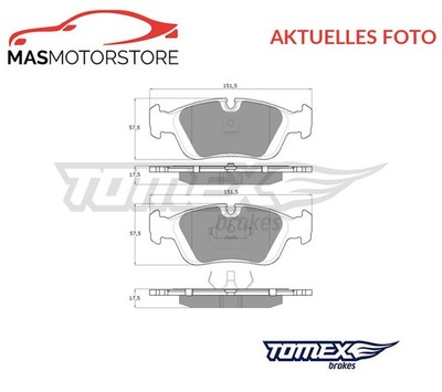 SATZ BREMSBELÄGE BREMSKLÖTZE VORNE TOMEX BRAKES TX 12-05 P NEU OE QUALITÄT