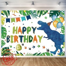 Watercolor Dinosaur Birthday Backdrop Banner 70.8"