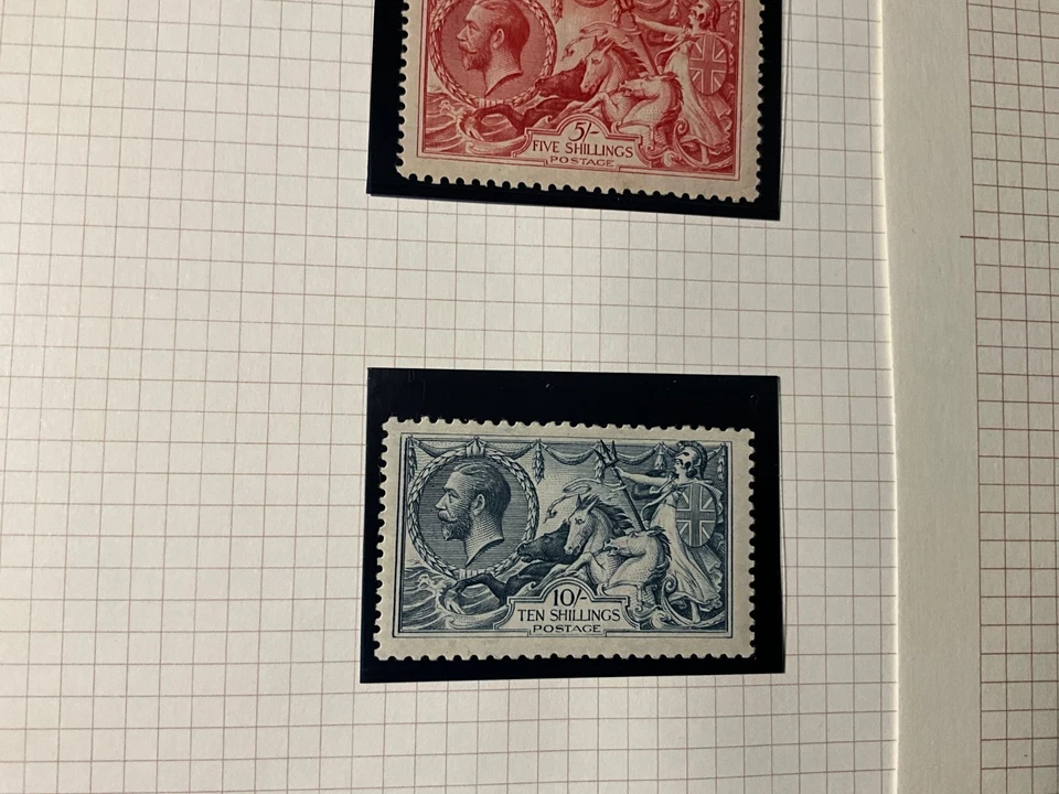 GB KGV 1913-18 2/6- 10/- Seahorse Juego COMO NUEVO + 1934 mm 2/6 v105 Foto 4 de 4