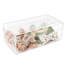 Hair Accessories Organizer Girls Acrylic Bow Holder 1 Compartment Clear Case