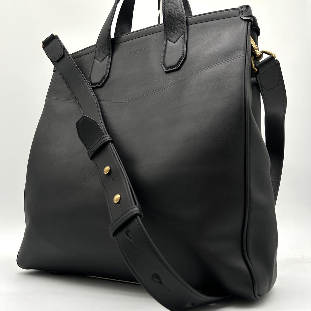 バッグ DUNHILL DUKE Dunhill Duke Black Leather Tote Bag Business 2way Shoulder Strap