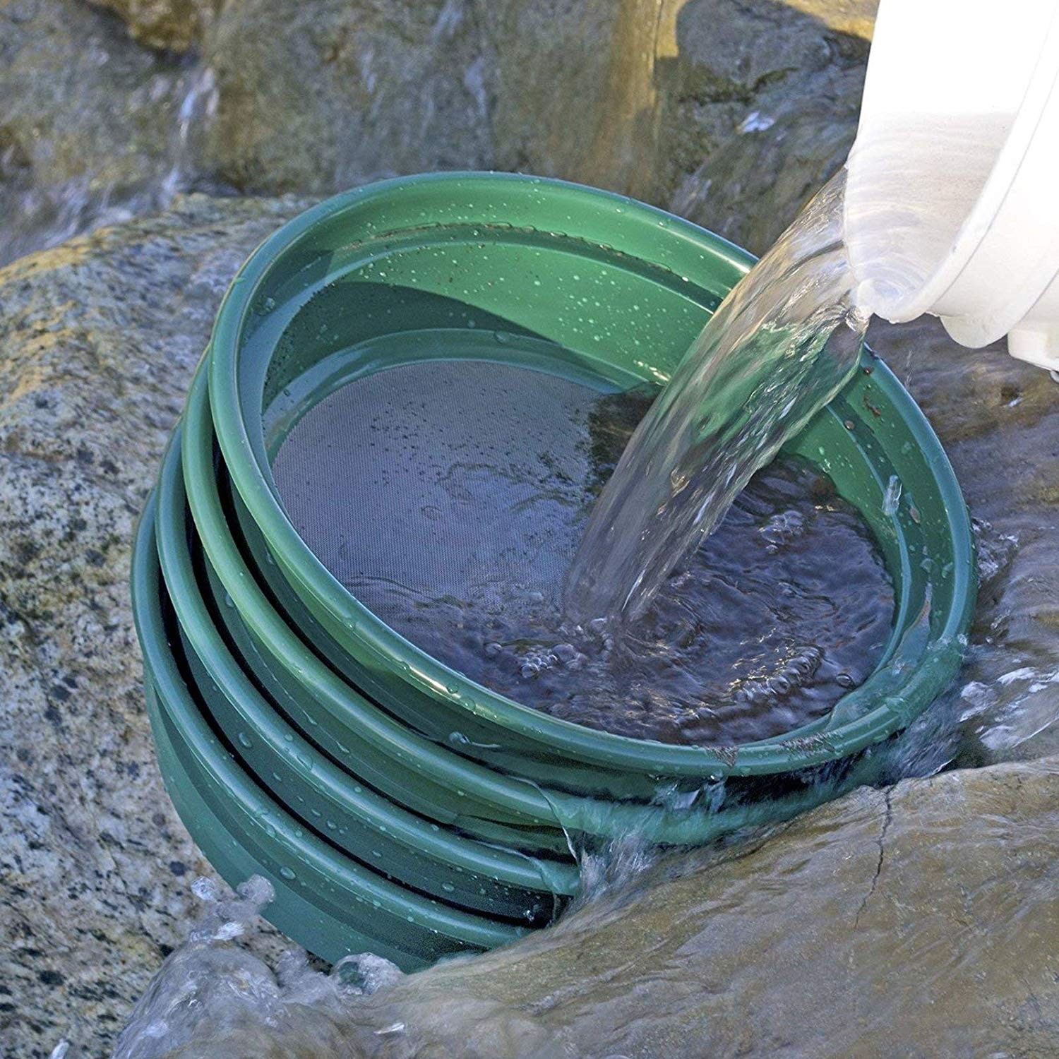 3 Piece Gold Panning Mining Classifier Sifting Set 1/50" 1/70" 1/100" Fine Mesh