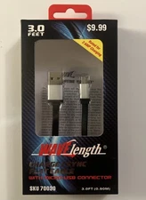 Wavelength Micro USB Charging Cable - Fits all Micro USB phones - 3ft SKU 70030