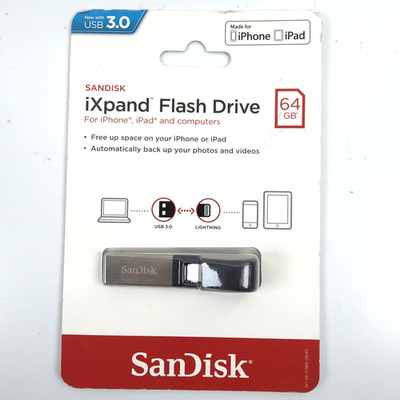 SanDisk iXpand 64GB USB 3.0 Flash Drive For iPhone and iPad and Computers - New