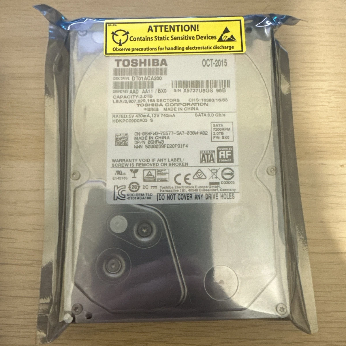 Toshiba 2TB Storage Capacity Internal Hard Disk Drives for sale