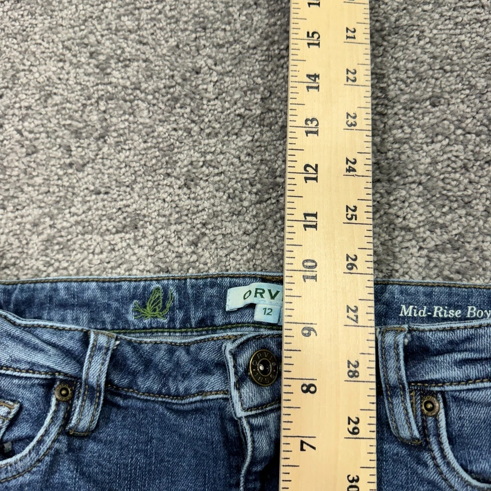 Orvis 牛仔女式 12 蓝色中腰男友中号水洗牛仔休闲工作城市 — 第 4/4 张图片