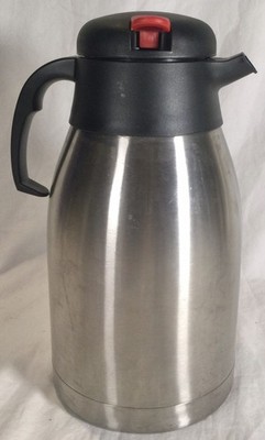 Aladdin Stainless Steel Vacuum Insulated Coffee Carafe Thermos 2 Liter Push Pour