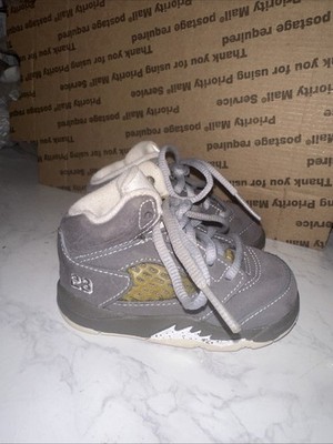 2011 Nike Air Jordan 5 ''Wolf Grey'' Toddler Baby Casual Shoes Sz 4C