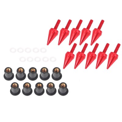 10x Red Windscreen Windshield Wind Screen Spike Bolt For Hyosung Honda Buell