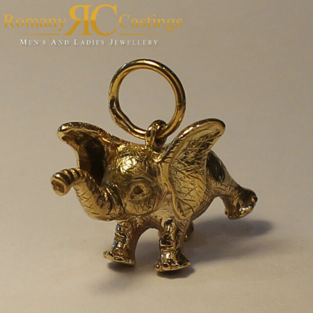 Unisex Large Elephant Pendant Cast In Jewellers Bronze 9ct Gold Dipped 7.3g 3... Unisex Large Elephant Pendant Cast In Jewellers Bronze 9ct Gold Dipped 7.3g 3...