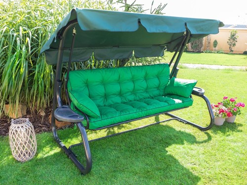 Bankauflage fur Gartenbank Hollywoodschaukel Sitzkissen- inkl.2 Seitenkissen - Bild 5 von 29