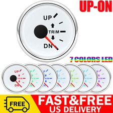 52mm White Boat Trim Gauge Meter UP-DN In Outboard Engine 0-190ohms 7 Colors LED