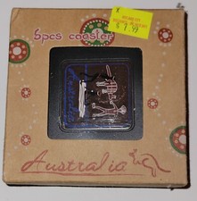 Vintage New in Box 6 Coasters Australia Tourist Souvenir for Drinks