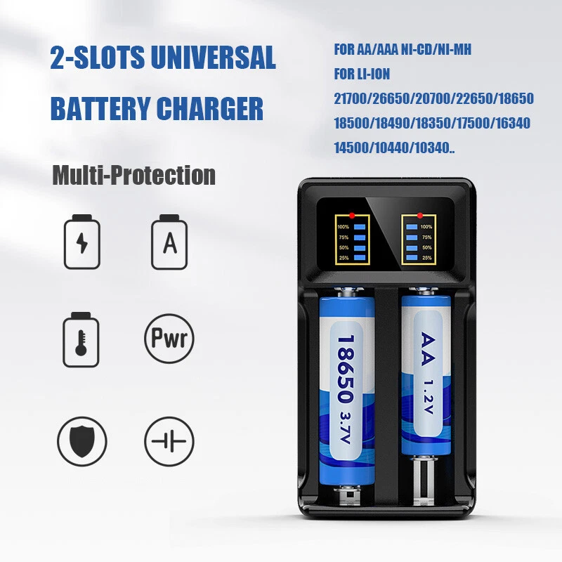 USB Battery Charger LED Display Li-ion Ni-MH Ni-CD 14500 18650 32650 AA AAA AAAA - Image 2 of 4