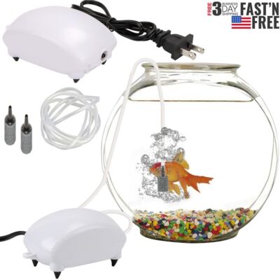 Aquarium Air Pump One Outlet Aerator Oxygen Hose Quiet Compressor for Fish Tank