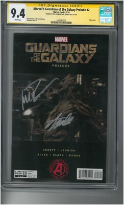 Marvel's Guardians of the Galaxy Prelude #2 CGC 9.4 SIGNED BY STAN LEE & ROOKER