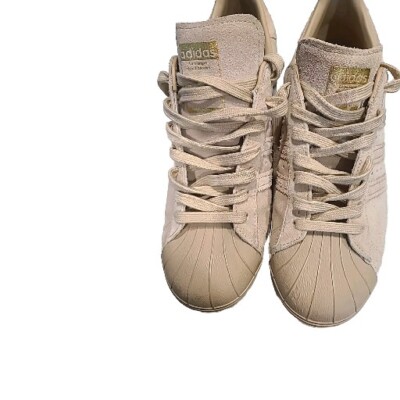 RARE🔥 Sz 10 Adidas Originals Superstar 80's Beige Linen Khaki