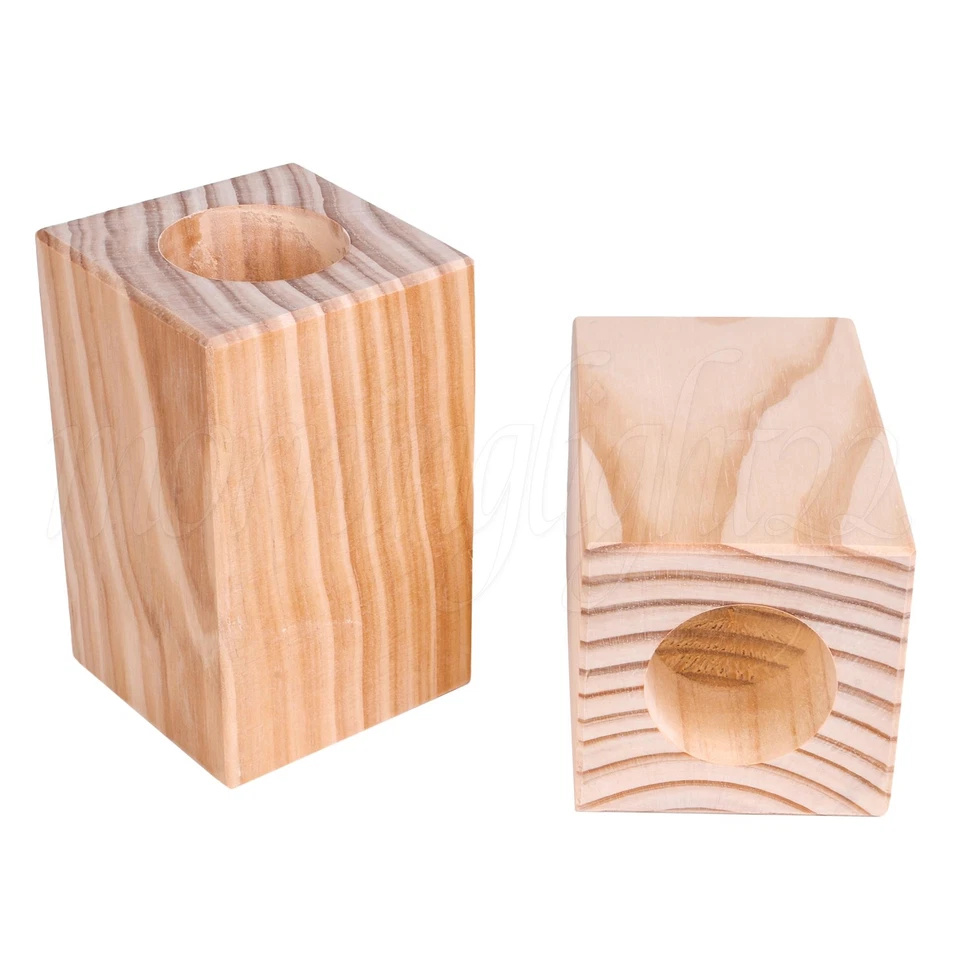 Wooden Square Sofa Bed Risers Furniture Legs for Home Office 100x50mm Set of 4 - Image 3 of 4