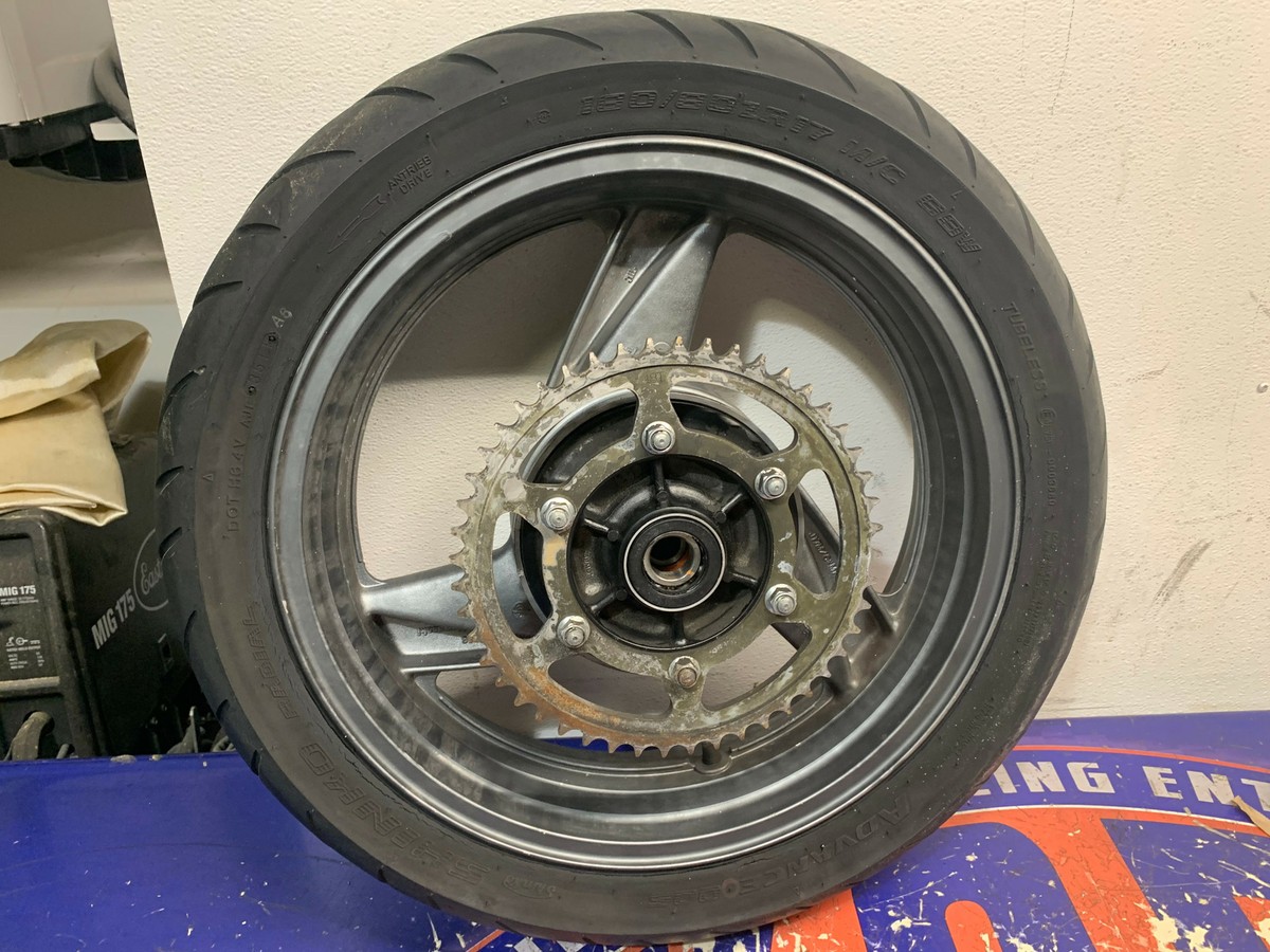 rin ① OEM Kawasaki Rear Wheel & Tire Ninja ZX-6 1990-1993 41073-1535-GE