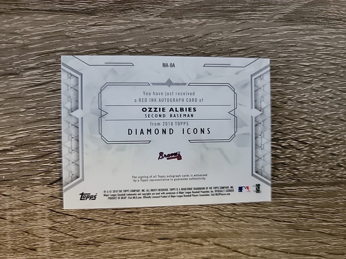2018 Topps Diamond Icons Ozzie Albies Red Ink Auto /25 Rookie RC 