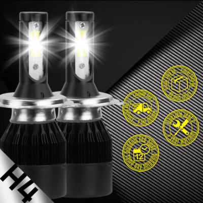 CREE H4 HB2 9003 1800W 270000LM 4-Sided LED Headlight Kit Hi/Lo Power Bulb 6000K
