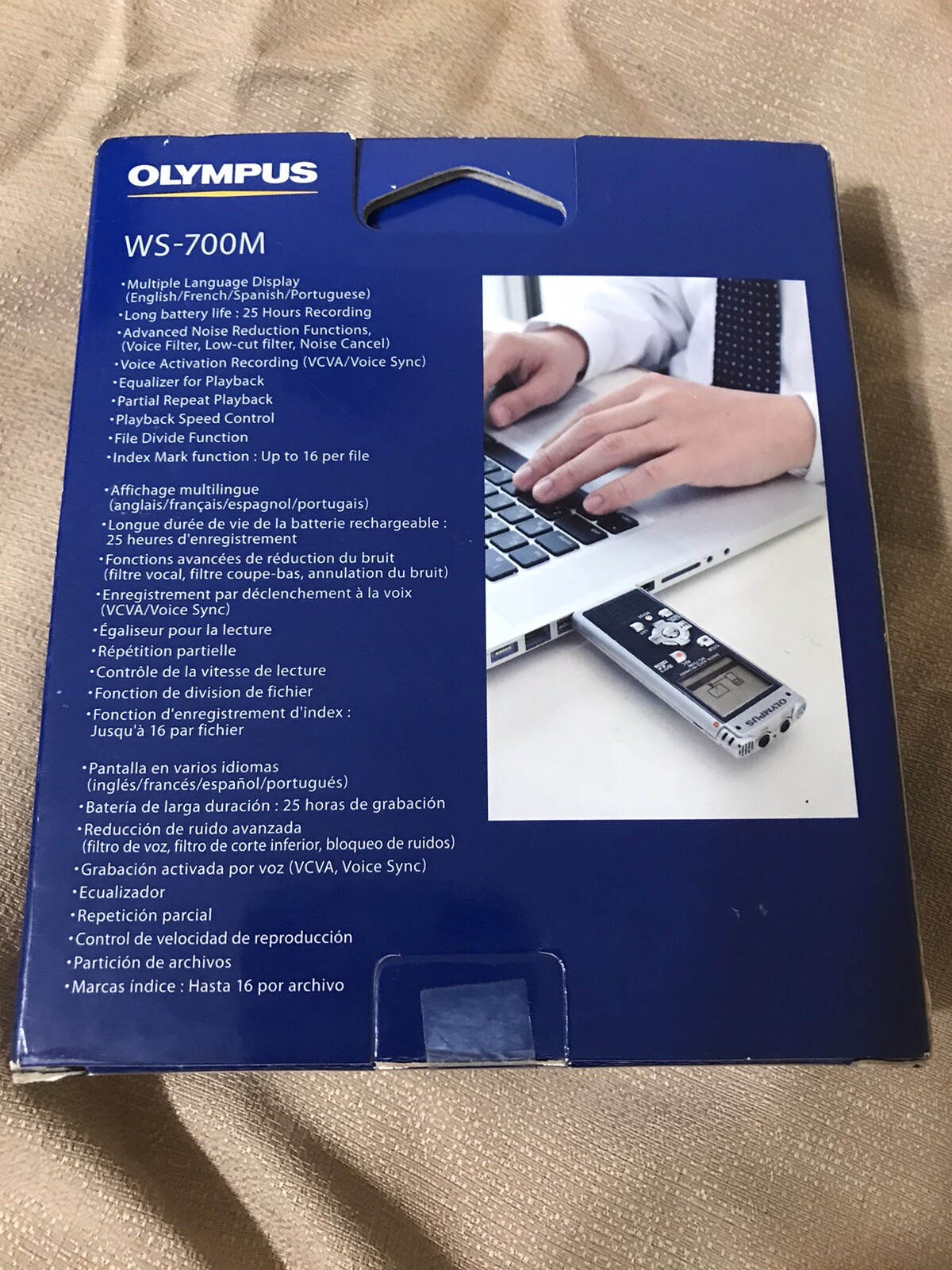 Olympus 4GB Digital Voice Recorder with LCD Display, Gray, WS700M