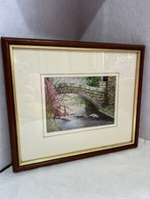Grassington Wharfedale Yorkshire Frames. & Signed Vintage Watercolour Painting