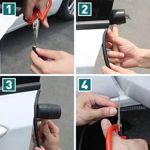 4PCS 16FT U Shape Rubber Seal Car Door Edge Guard Molding Trim Protectors Strips - Foto 8 di 24