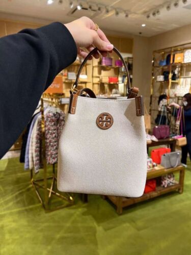 NWT! Tory Burch Blake Canvas Bucket Bag Crossbody Algeria