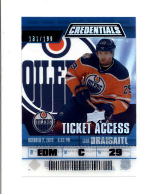 LEON DRAISAITL 2019/20 UD CREDENTIALS #TA-LD TICKET ACCESS #181/199 BC9372