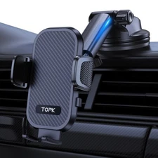 TOPK Car Phone Mount Super Stable Phone Holder for Car Dashboard/Windscreen