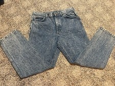 Vintage 70s Lee Riders Acid Wash Faded Jeans Size 36x30 Made in USA Denim