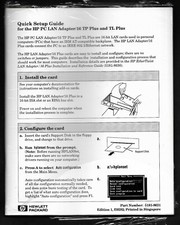 Quick Setup Guide HP PC LAN Adapter/16 TP Plus and TL Plus 5181-8631
