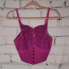 NWOT! Free People Lace Cami Crop Top Purple Womens Size Small S