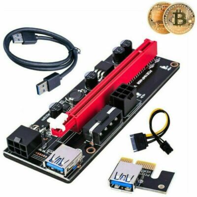 Bitcoin Mining PCI-E Riser Card PCIe 1x auf 16x USB 3.0 Datenkabel Neueste VER009S