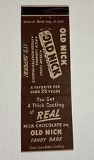 Matchbook Cover Vintage, Old Nick Chocolate Candy Bars, It’s Superb!