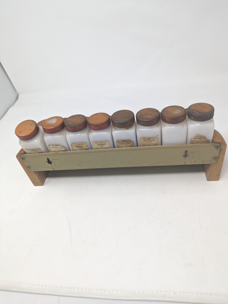 グリフィス スパイスボトルセット ラック付き 赤 ミルクガラス