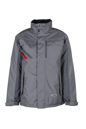 Planam Highline Chaqueta de invierno zinc/pizarra/rojo Talla S - Nueva