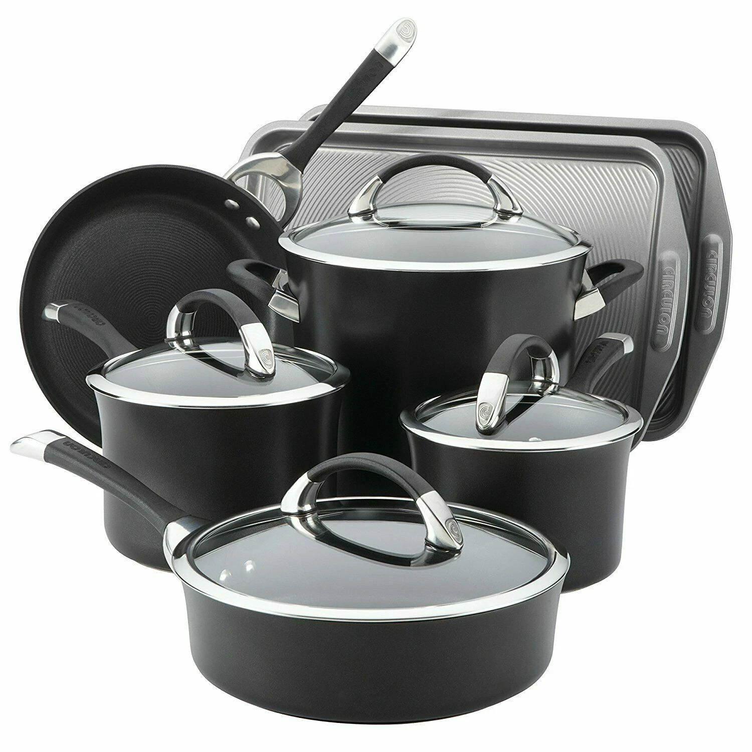 【NEW】CIRCULON SYMMETRY 9-PIECE ANODIZED ALUMINUM COOKWARE W/ 2PIECE BAKEWARE SET