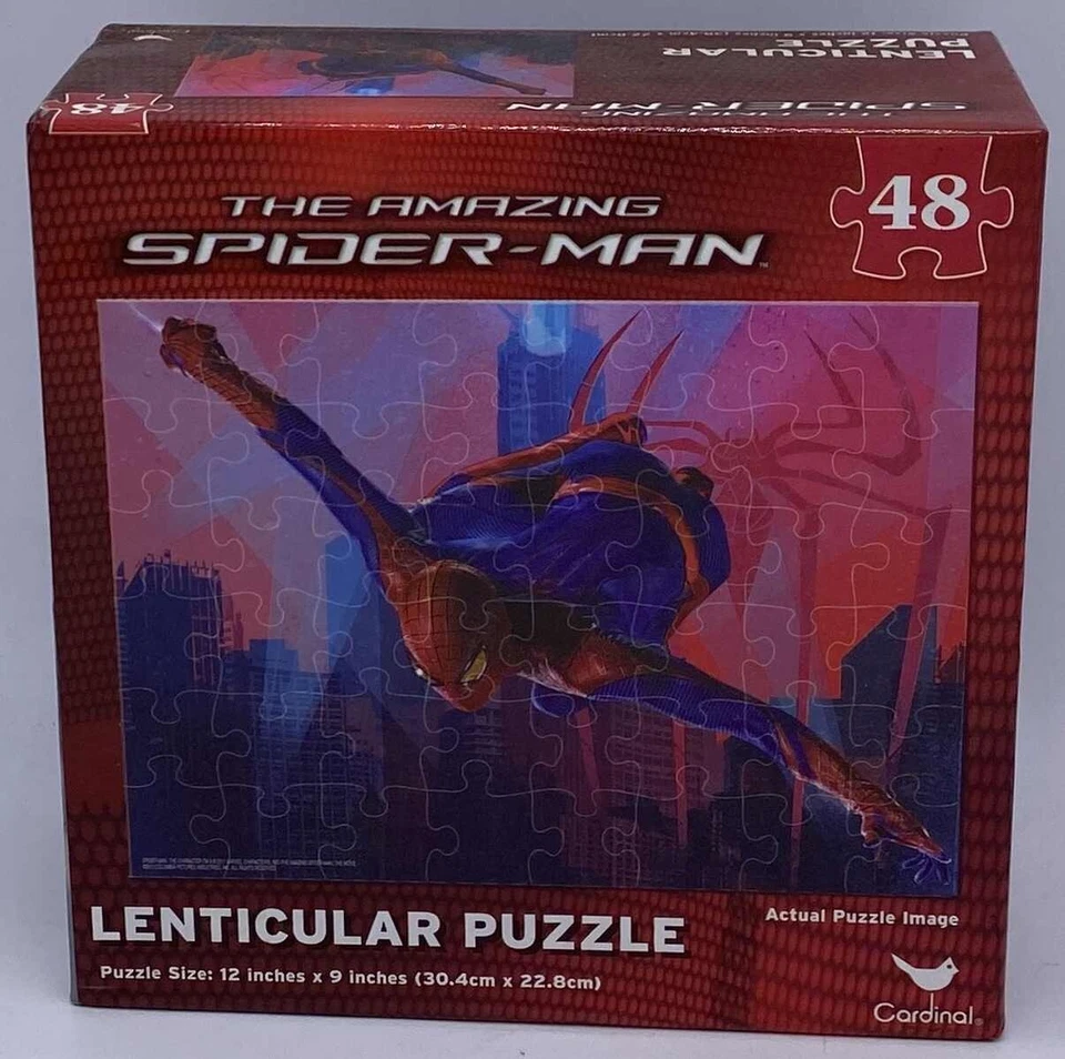 Rompecabezas Spider-Man NUEVO Rompecabezas Lenticular 48 piezas 12" X 9" Marvel Priority Mail Shp Foto 4 de 4