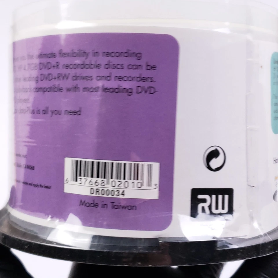 HP Invent DVD-R 8X 4.7 GB Data 50 Pack New Sealed Spindle Blank Media Storage - Image 4 of 4