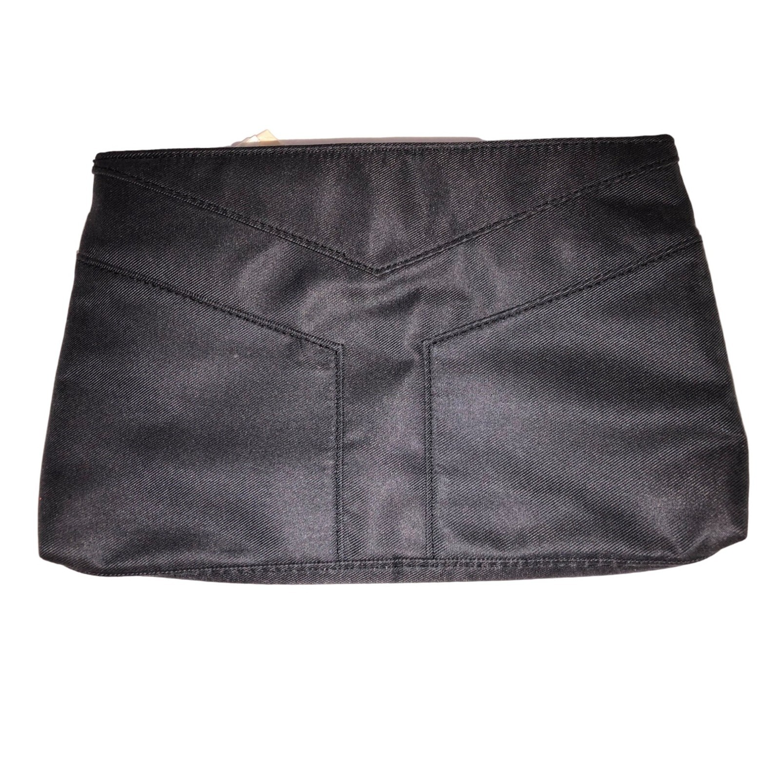 YSL Perfumes Yves Saint Laurent Borsa con Cerniera Astuccio Pochette Tessuto Nero Oro