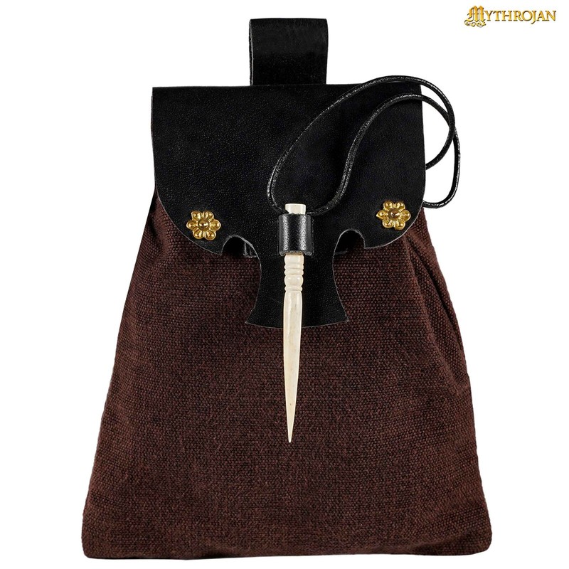 Medieval Renaissance Belt Pouch Leather Belt Bag for Cosplay LARP Jewelry Pouch