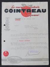 Facture ANGERS 1930 La marque mondiale COINTREAU Liqueur illustrée 81
