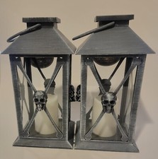 2PC Solar Powered Rechargeable Skull Lantern Indoor OutDoor Home Decor GIFT IDEA