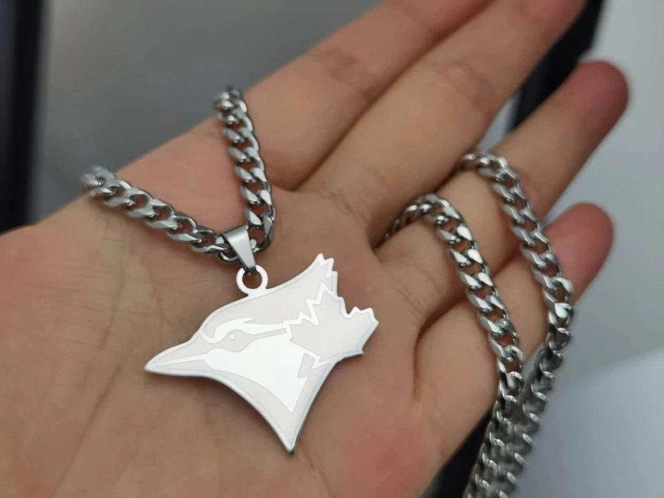 Colar Toronto Blue Jays - 5mm Cubano - Corrente de Prata 22" - MLB - Beisebol - Imagem 2 de 3