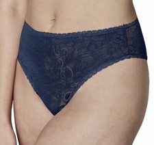 MAIDENFORM High Cut Leg Stretch Lace Navy Blue Brief Panty NEW Womens Sz S 5
