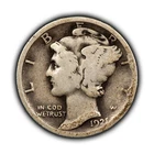 1921 10c Mercury Silver Dime - Good Key Date - SKU-Z5070