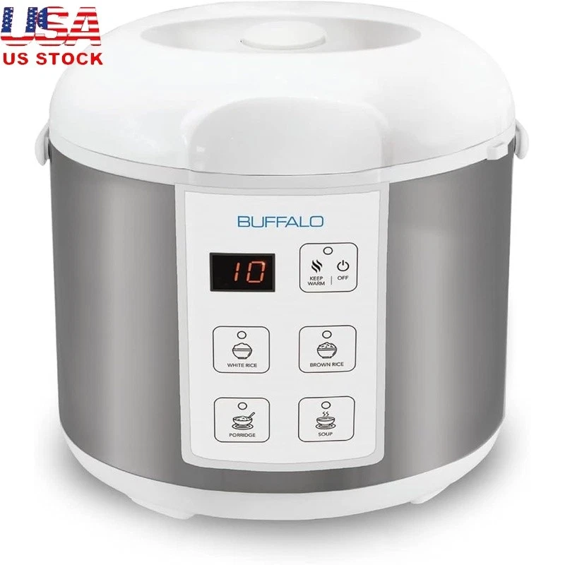 Stainless Steel Rice Cooker Non-Toxic Multi-layer Cooking Easy Clean 5 Cups New